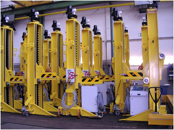 Robuste Bahn-Hebebockanlagen für alle Fahrwerkstypen